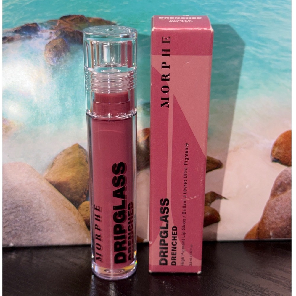 Morphe Dripglass Drenched High Pigment Lip Gloss Mauve Splash Pink New in Box